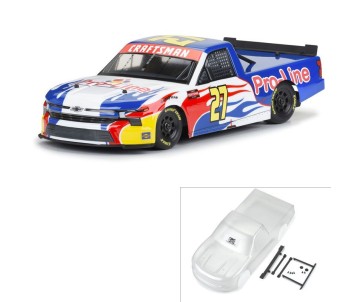 Pro-Line Racing Pre-Cut 2024 Chevrolet Silverado NASCAR Truck Series Clear Body for Losi NASCAR Racecar