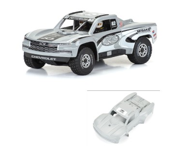 Pro-Line Pre-Cut 2019 Chevy Silverado Trophy Truck Tough-Color Gray Body for Arrma Mojave Grom