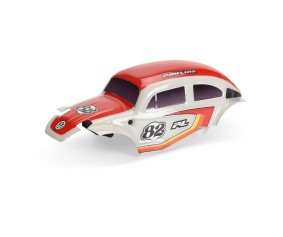 Pro-Line Class 1 VW Bug Red Race Body Conversion Kit and Flat Iron Tires Mounted 12mm Chrome Diablo (4) for Arrma Typhon Grom