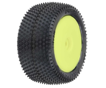 Pro-Line Prism Carpet Mini-B Tires Mounted on Yellow Wheels (2) for Mini-B Rear