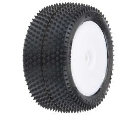 Pro-Line Prism Carpet Mini-B Tires Mounted on White Wheels (2) for Mini-B Rear