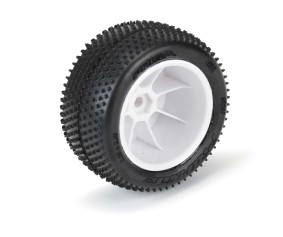 Pro-Line Prism Carpet Mini-B Tires Mounted on White Wheels (2) for Mini-B Rear