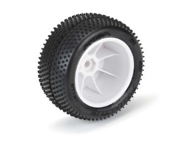 Pro-Line Prism Carpet Mini-B Tires Mounted on White Wheels (2) for Mini-B Rear