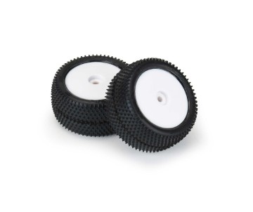Pro-Line Prism Carpet Mini-B Tires Mounted on White Wheels (2) for Mini-B Rear