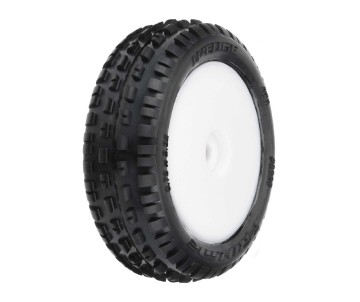 Pro-Line Wedge Carpet Mini-B Tires Mounted on White Wheels (2) for Mini-B Front