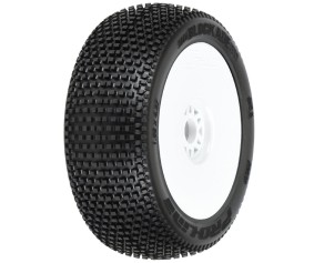 Pro-Line Blockade S3 (Soft) Off-Road 1/8 Buggy Tires Mounted on White Wheels (2) for Front or Rear