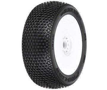 Pro-Line Blockade S3 (Soft) Off-Road 1/8 Buggy Tires Mounted on White Wheels (2) for Front or Rear