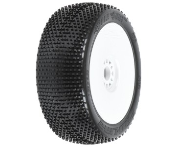 Pro-Line Hole Shot 2.0 S3 (Soft) Off-Road 1/8 Buggy Tires Mounted on White Wheels (2) for Front or Rear