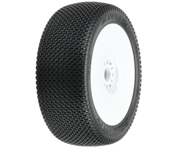 Pro-Line Slide Lock S3 (Soft) Off-Road 1/8 Buggy Tires Mounted on White Wheels (2) for Front or Rear