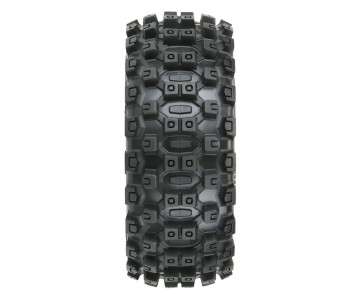 Pro-Line Badlands MX M2 (Medium) All Terrain 1/8 Buggy Tires Mounted on White Wheels (2) for Front or Rear