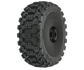 Pro-Line Badlands MX M2 (Medium) All Terrain 1/8 Buggy Tires Mounted on Black Wheels (2) for Front or Rear