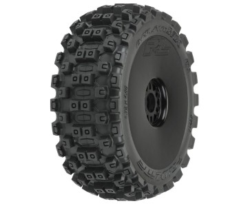 Pro-Line Badlands MX M2 (Medium) All Terrain 1/8 Buggy Tires Mounted on Black Wheels (2) for Front or Rear