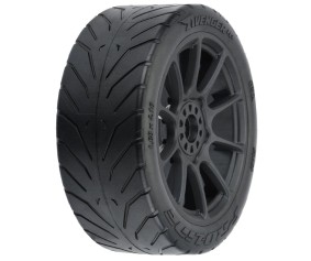 Pro-Line Avenger HP S3 (Soft) Street BELTED 1/8 Buggy Tires Mounted on Mach 10 Black Wheels (2) for Front or Rear