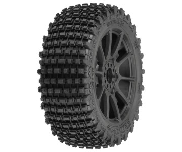 Pro-Line Gladiator M2 (Medium) All Terrain 1/8 Buggy Tires Mounted on Mach 10 Black 17mm Wheels (2) for Front or Rear