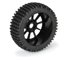 Pro-Line Gladiator M2 (Medium) All Terrain 1/8 Buggy Tires Mounted on Mach 10 Black 17mm Wheels (2) for Front or Rear