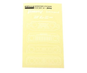 RC4WD Grille Option Window Decal Sheet for MST 4WD Off-Road Car Kit W/ J4 Jimny Body (White)