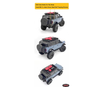 RC4WD Spare Tire Holder w/ Fuel Tank for Axial SCX24 2021 Ford Bronco