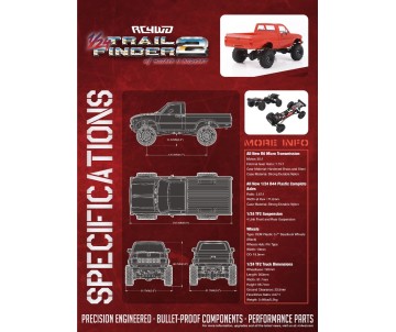 RC4WD 1/24 Trail Finder 2 RTR w/ Mojave II Hard Body Set (Red) 
