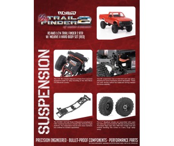 RC4WD 1/24 Trail Finder 2 RTR w/ Mojave II Hard Body Set (Red) 