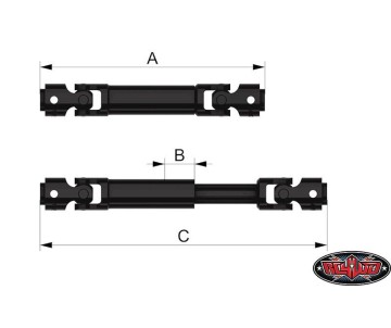 RC4WD Scale Steel Punisher Shaft V2 (75mm - 95mm / 2.95