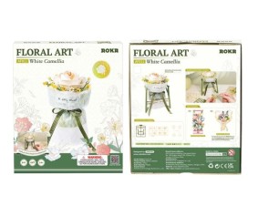 ROKR DIY White Camellia 3D Puzzle