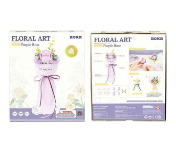 ROKR DIY Purple Rose Bouquet 3D Puzzle