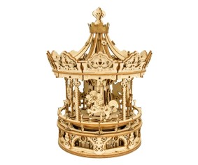 ROKR Romantic Carousel Mechanical Music Box 3D Wooden Puzzle