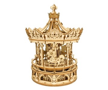 ROKR Romantic Carousel Mechanical Music Box 3D Wooden Puzzle