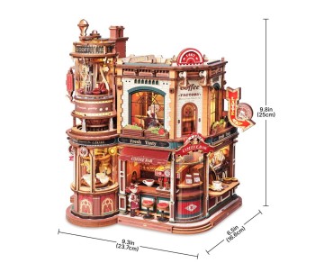 ROKR Dream Coffee Factory Music Box Wooden 3D Puzzle