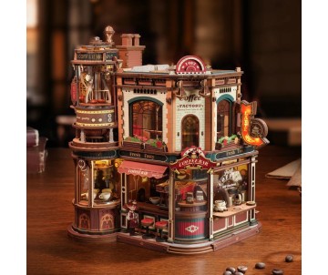ROKR Dream Coffee Factory Music Box Wooden 3D Puzzle