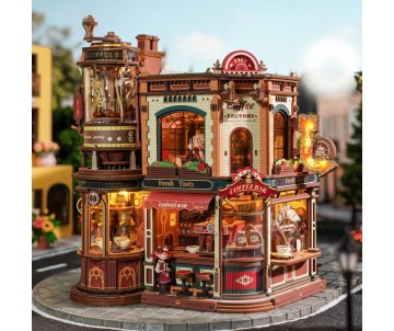 ROKR Dream Coffee Factory Music Box Wooden 3D Puzzle