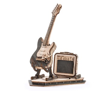 ROKR Electric Guitar Model 3D Wooden Puzzle