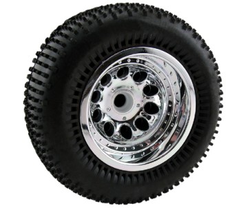 RPM Revolver Front Wheels for Rustler, Stampede 2wd - Chrome