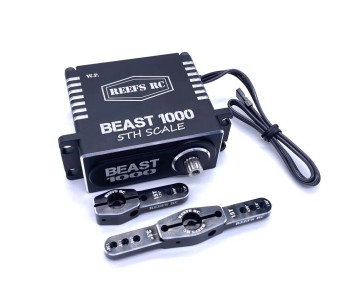 Reefs BEAST 1000 1/5th Scale Waterproof Servo w/ Aluminum Horns - 1080oz 0.08sec@8.4V