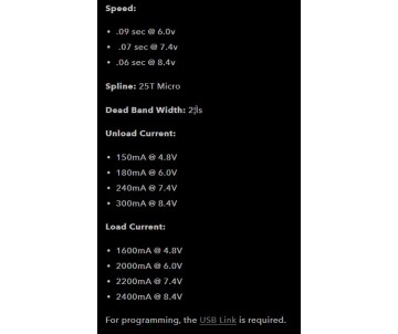 Reefs 179 Smart Brushless Programmable Micro Servo or Winch, Requires 25T Micro Spline Servo Horn - 179oz 0.06sec@8.4V