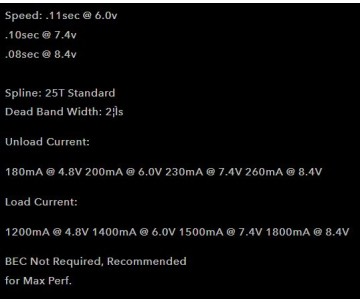 Reefs RAW100 Mini Programmable Submarine Waterproof Servo - 103oz 0.08sec@8.4V - Black