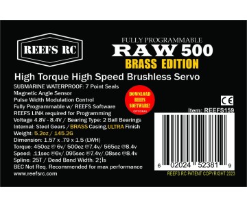 Reefs RAW500 Brass Edition  - Servo Programmable