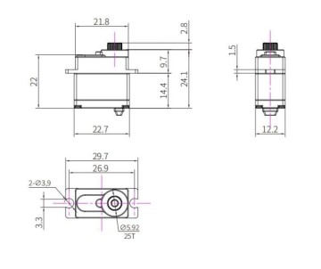Reefs 55Micro Waterproof Digital Servo (Compatible with Traxxas 2065Micro) - Fully Programmable, 25T Spline