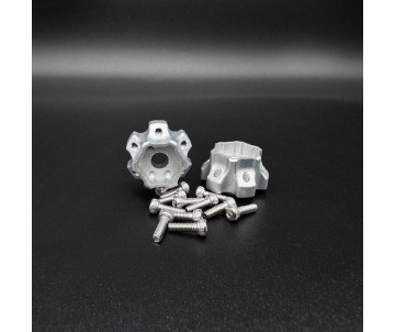 Reefs 12mm Hex Machined Aluminum Hubs (2) w/Hardware - 3 Dot Hub, 7mm Offset