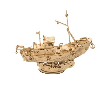 Rolife Fishing Ship Model 3D Wooden Puzzle