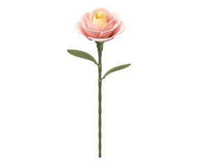 Rowood DIY Light Pink Camellia 3D Wooden Puzzle