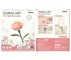 Rowood DIY Light Pink Camellia 3D Wooden Puzzle