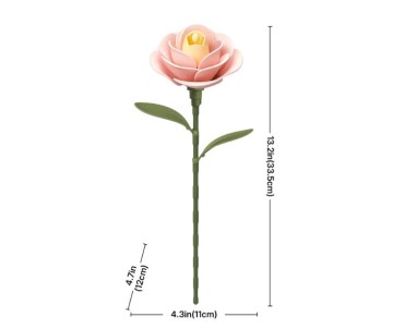 Rowood DIY Light Pink Camellia 3D Wooden Puzzle