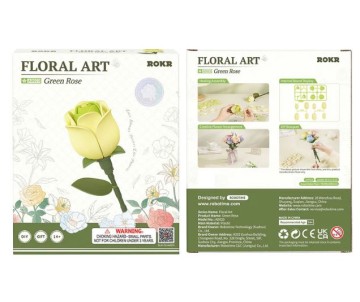 Rowood DIY Green Rose 3D Wooden Puzzle