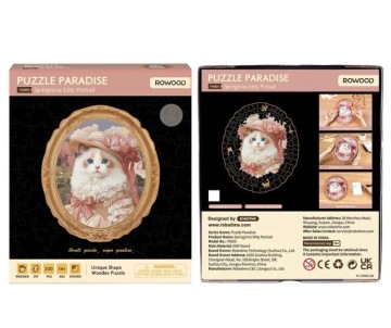 Rowood Springtime Kitty Portrait 200 Piece Wooden Jigsaw Puzzle