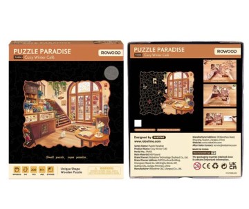 Rowood Cozy Winter Café 200 Piece Wooden Jigsaw Puzzle