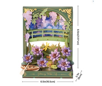Rowood Glittering Water Lily Wall Art 3D Wooden Puzzle