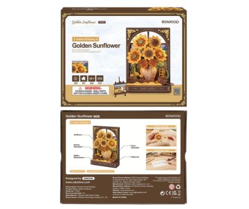 Rowood Golden Sunflower Wall Art 3D Wooden Puzzle