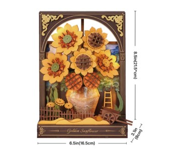 Rowood Golden Sunflower Wall Art 3D Wooden Puzzle
