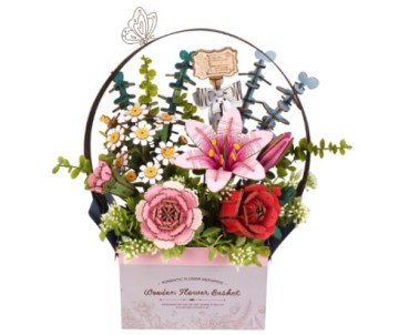 Rowood Wooden flower Basket 3D Wooden Puzzle